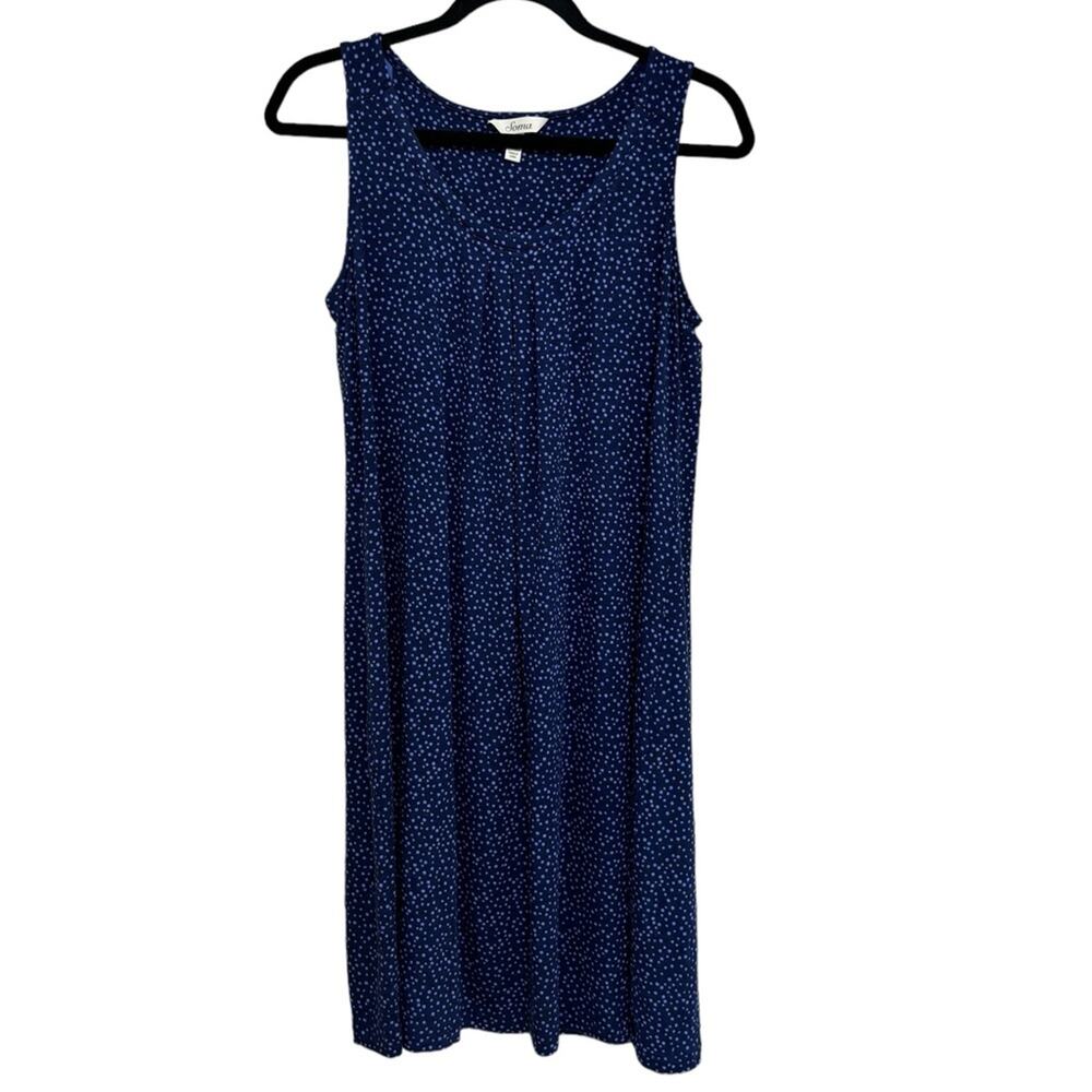 Soma Soft Jersey Sleep Dress in Blue and Purple Dot Print - Size S